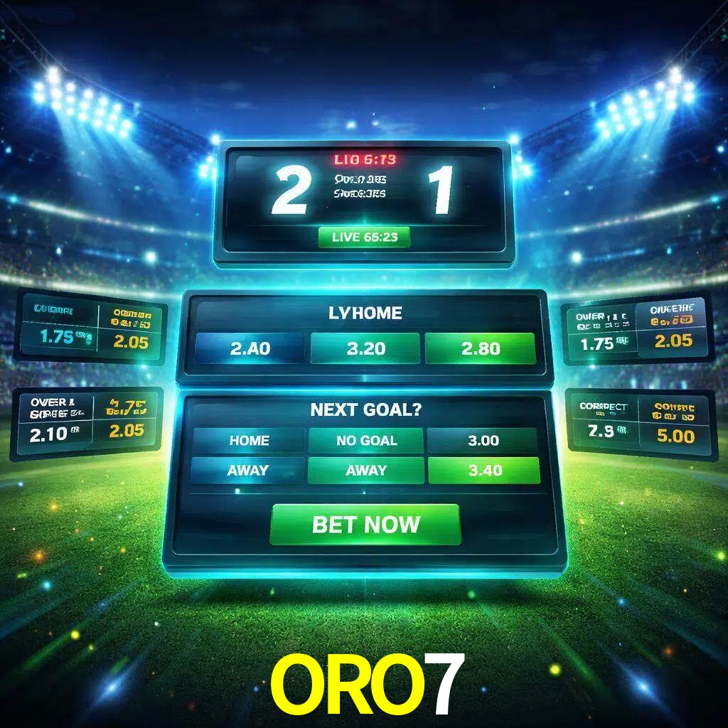 Vista de apuestas en vivo ORO7 durante un partido en curso