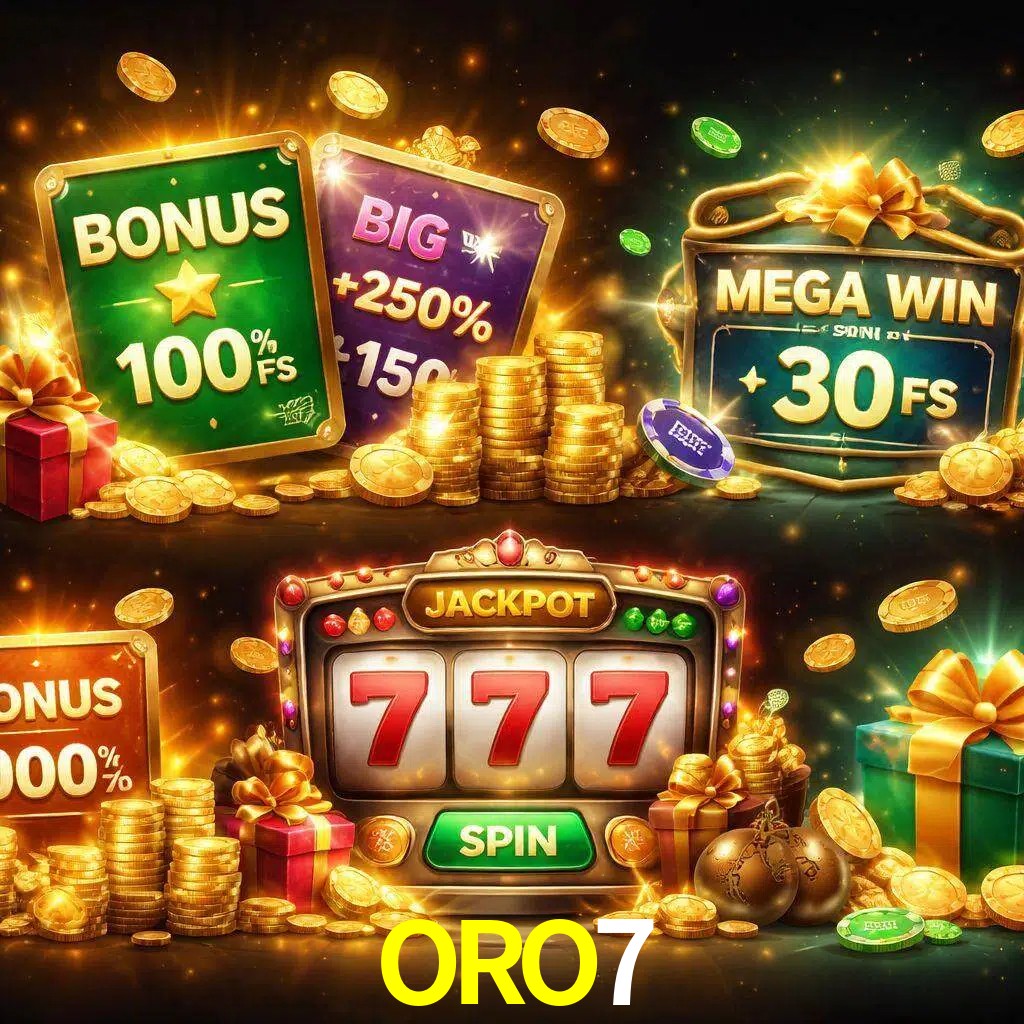 Tipos de bonos ORO7 incluyendo recompensas de bienvenida y promociones continuas